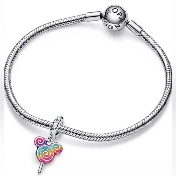 🍭 NWOT Pandora x Disney Mickey Mouse Lollipop Dangle Charm - Picture 2 of 11